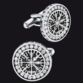Nordic Viking Vegvisir Compass Cufflinks for Men