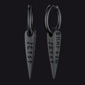 Norse Viking Runes Dangle Hoop Earrings For Men