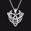 Sterling Silver Celtic Knot Crescent Moon Necklace