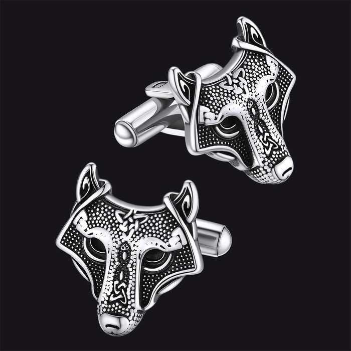 Norse Viking Celtic Wolf Cufflinks For Men