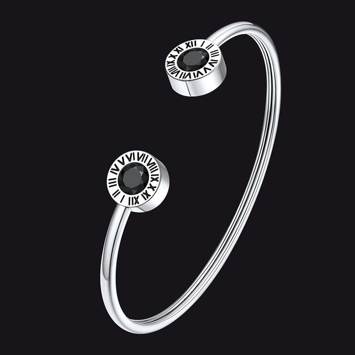 Roman Numerals Birthstone Bracelets for Men Women