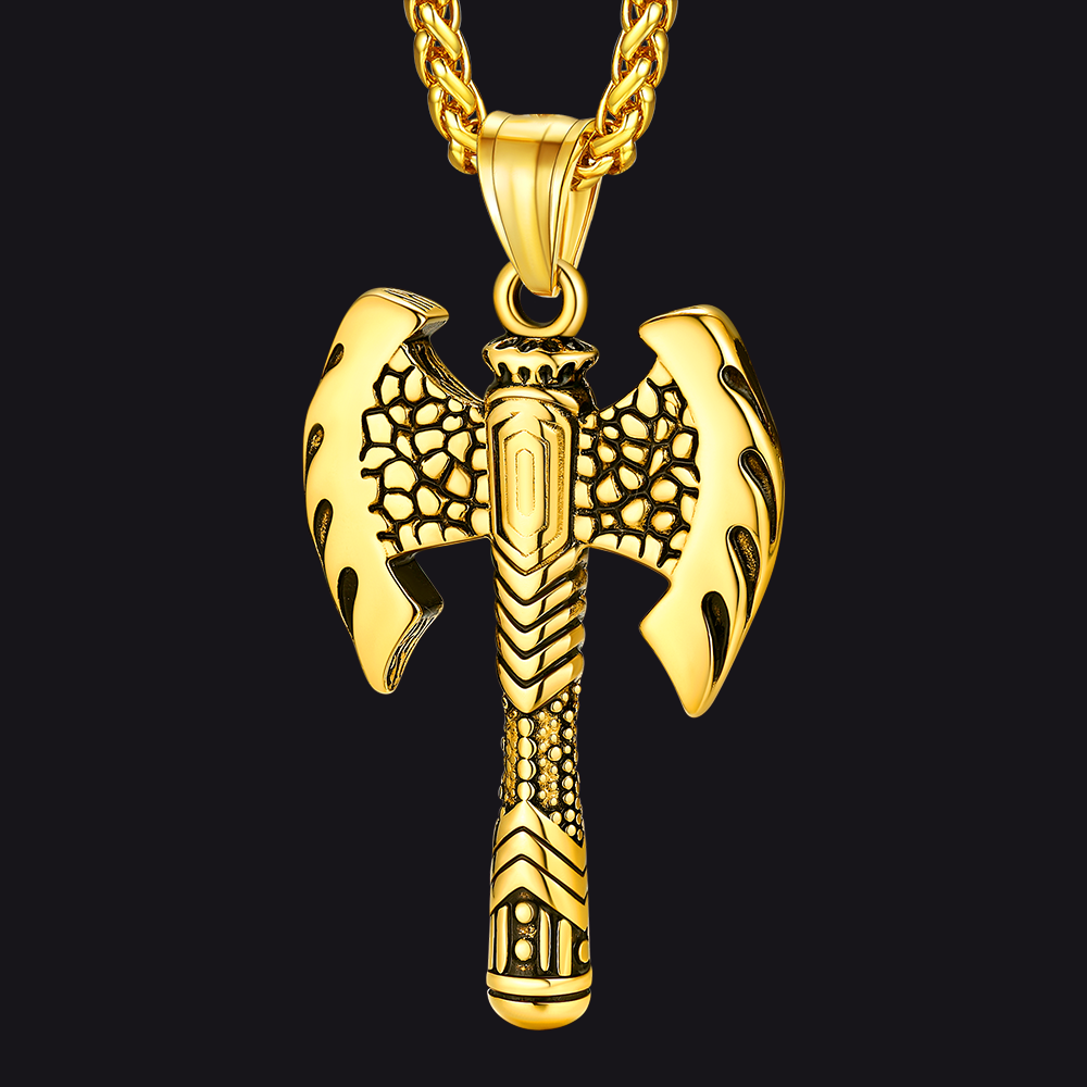 Norse Viking Solid Axe of Perun Necklace Amulet