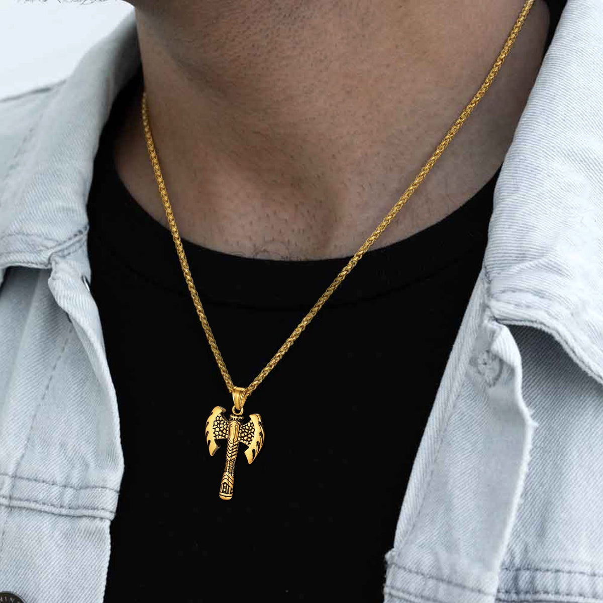 Norse Viking Solid Axe of Perun Necklace Amulet