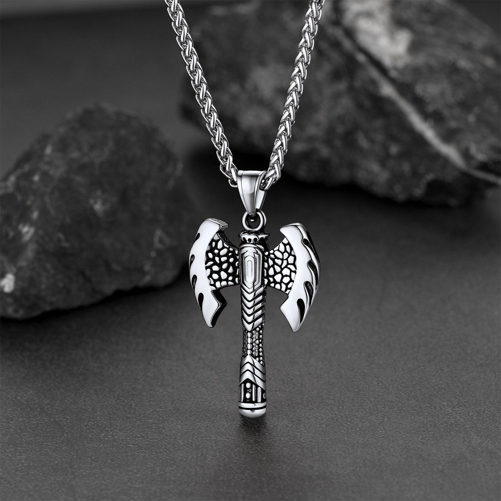 Norse Viking Solid Axe of Perun Necklace Amulet