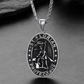Oval Firefighter Saint Florian Medal Necklace