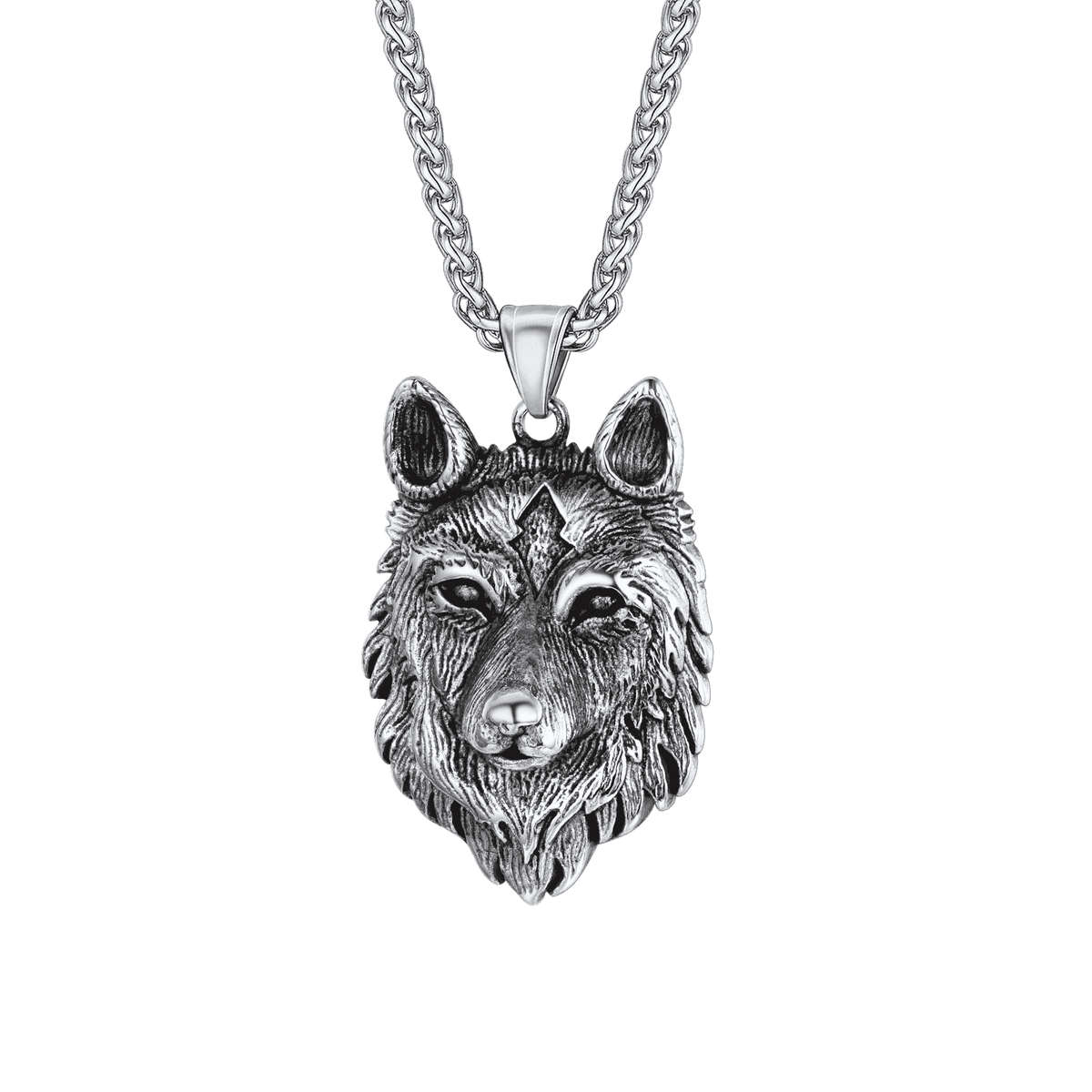 Viking Wild Wolf Pendant Necklace Norse Jewelry For Men