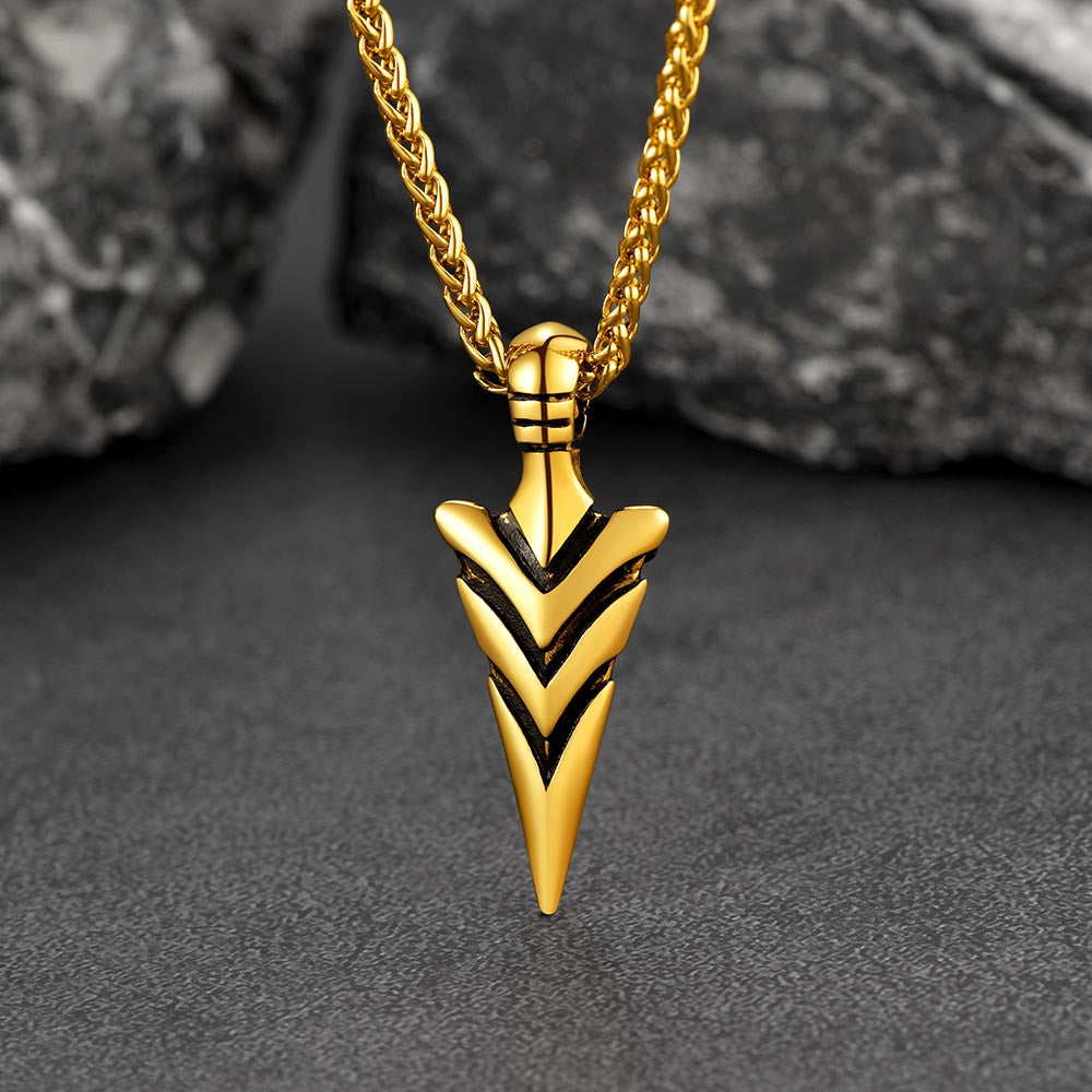 Vintage Spear Arrowhead Necklace Pendant For Men