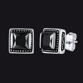 Stainless Steel Square Diamond Stud Earrings for Men