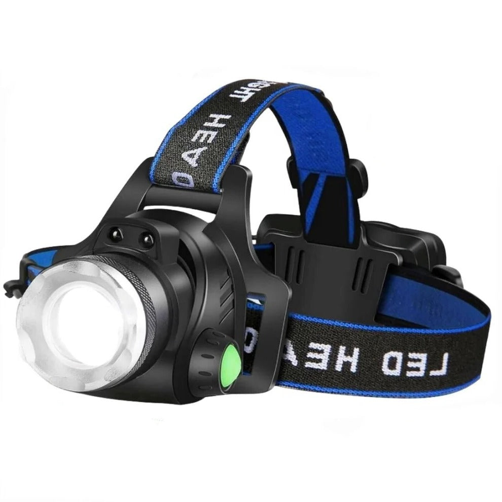 LED Headlamp | Rechargeable Head Torch with Adjustable Zoom for Hands-Free Illumination