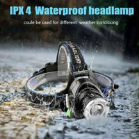 LED Headlamp | Rechargeable Head Torch with Adjustable Zoom for Hands-Free Illumination