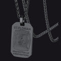 Engraved Saint Florian Firefighter Dog Tag Necklace for Firemen Men