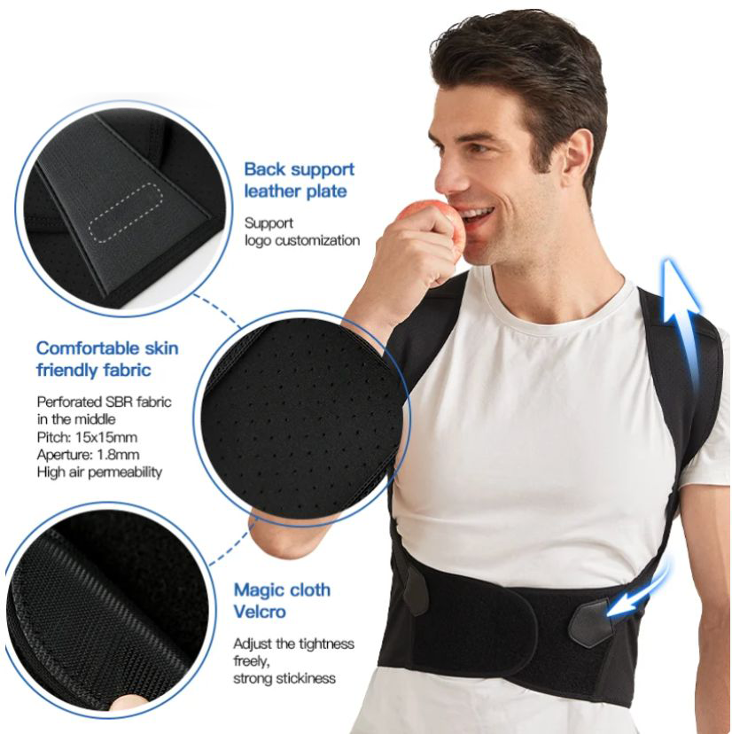 Posture Corrector | Adjustable Back Support Brace with Enhanced Comfort | Pain Relief for Better Posture