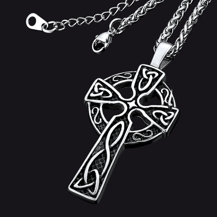Large Celtic Cross Necklace Pendant For Men Women