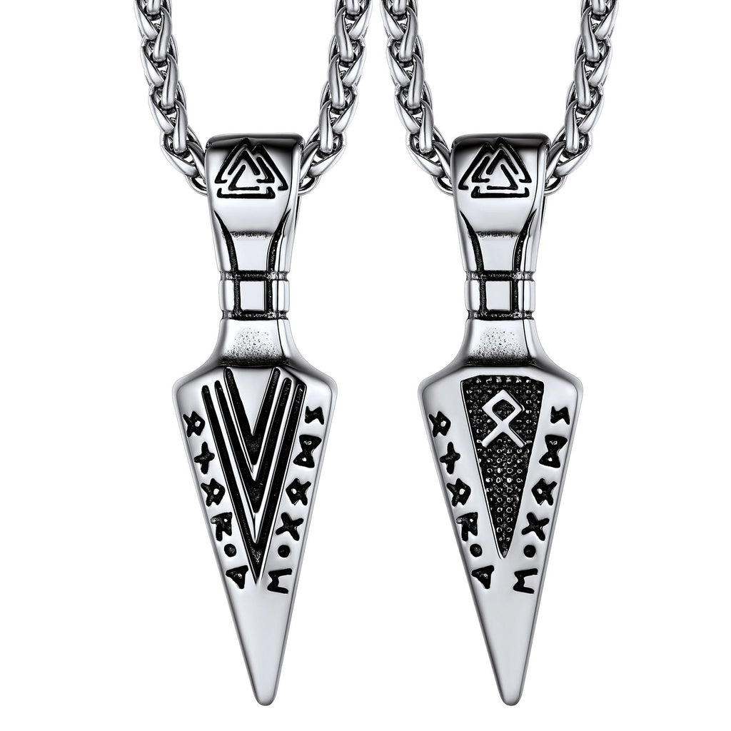 Viking Odin Gungnir Sword Necklace with Runes For Men