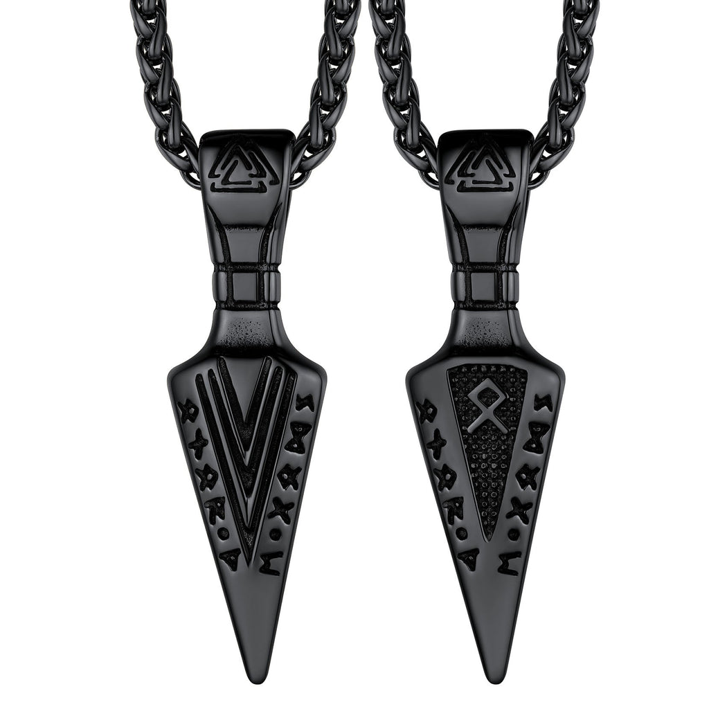 Viking Odin Gungnir Sword Necklace with Runes For Men
