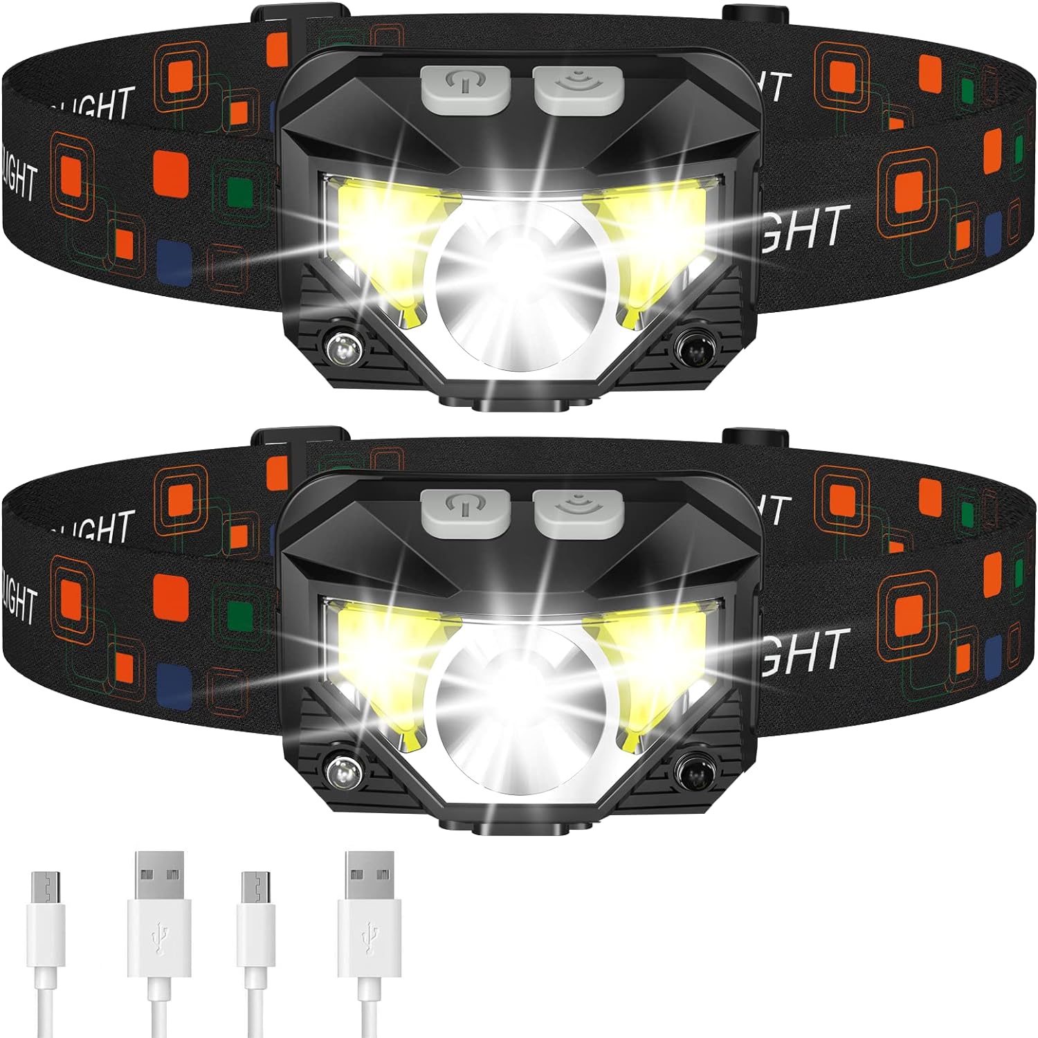 Rechargeable Headlamp Flashlight with Motion Sensor | Ultra-Bright LED for Outdoor Adventures