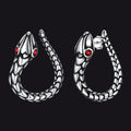 Stainless Steel Red Eye Snake Hoop Earrings for Men