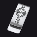 Viking Rune Celtic Cross Money Cash Clip Slim Credit Card Holder