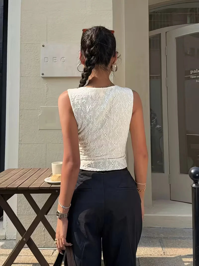 Lace Layered Asymmetrical Top