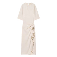Women's Dress New Pleated Slit Midi Dress Spring Sexy Elegant Women's Long Dress