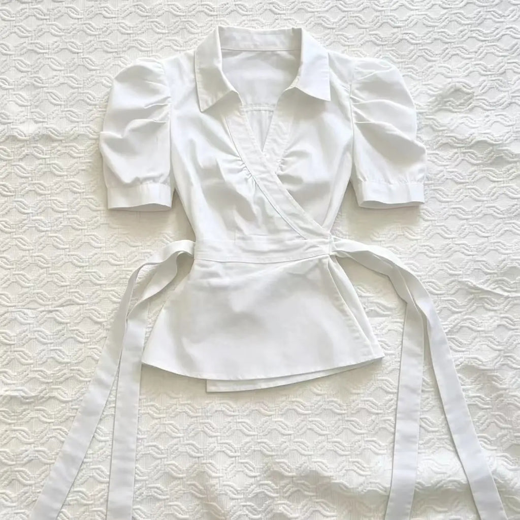 Elegant High Neck Button Tee