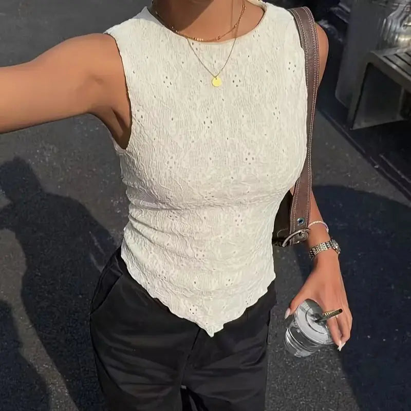 Lace Layered Asymmetrical Top