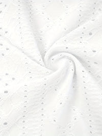 Women's Eyelet Embroidery Tank Top Symmetrical Straps with Buckle V Neck Casual Sleeveless Cami Tops