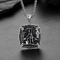 Firefighter Saint Florian Medallion Necklace in 316L Stainless Steel