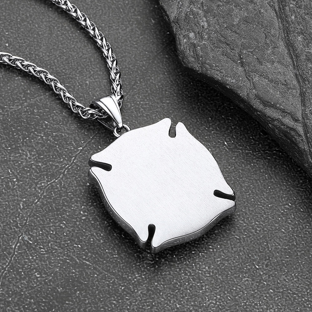 Firefighter Saint Florian Medallion Necklace in 316L Stainless Steel