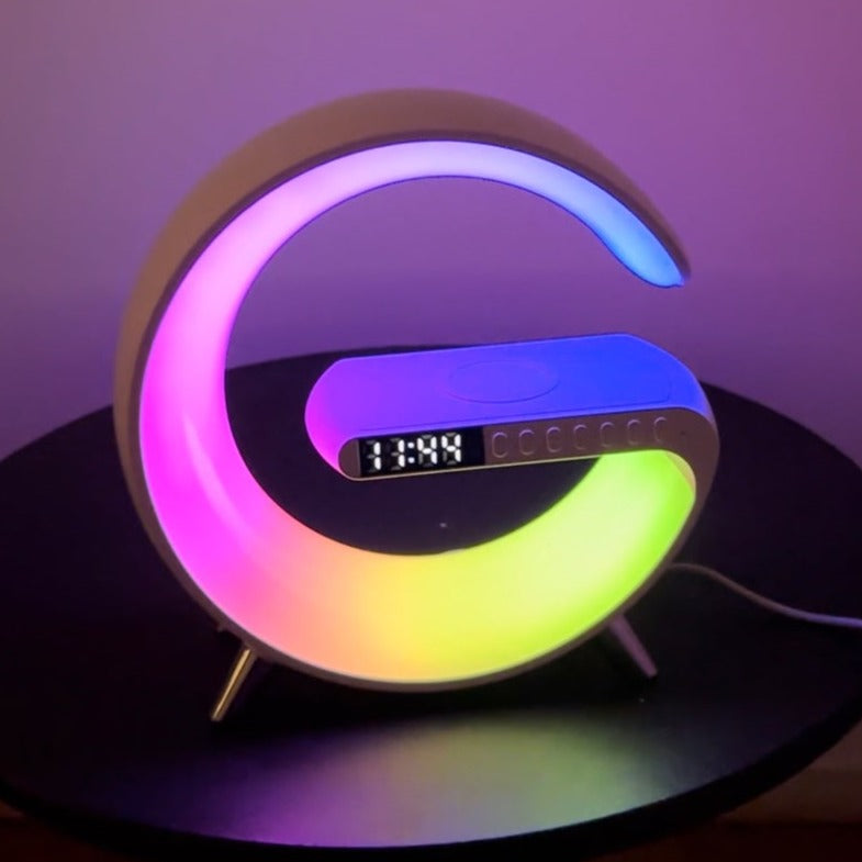 Smart Hub | Wireless Charger with Bluetooth Audio & Clock | Stylish Charging Station for Home and Office