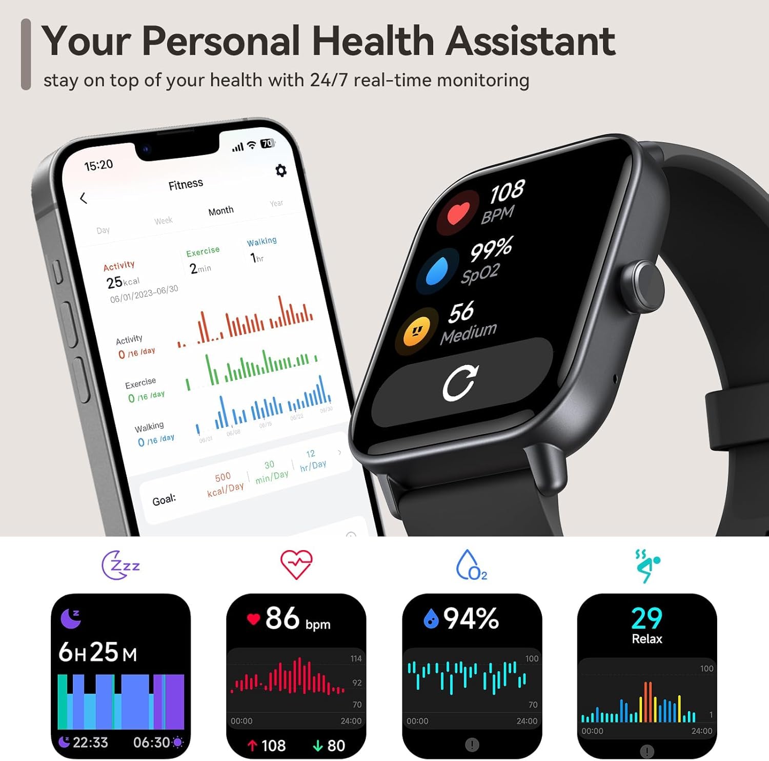 Smartwatch Pro | HD Smart Watch with Built-In GPS & Health Monitoring | Waterproof Design for Active Lifestyles