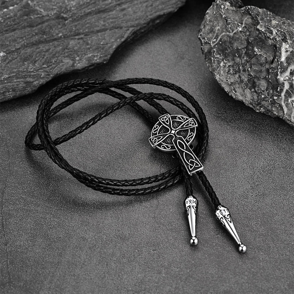 Irish Celtic Cross Knot Bolo Tie for Men Women