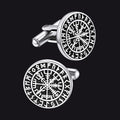 Nordic Viking Compass Cufflinks for Men