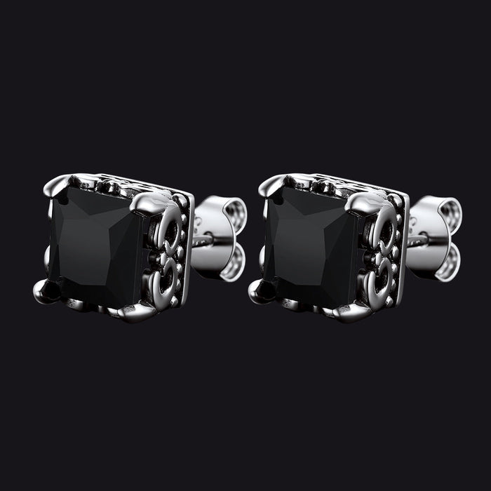 Celtic Diamond Stud Earrings in Sterling Silver for Men Women