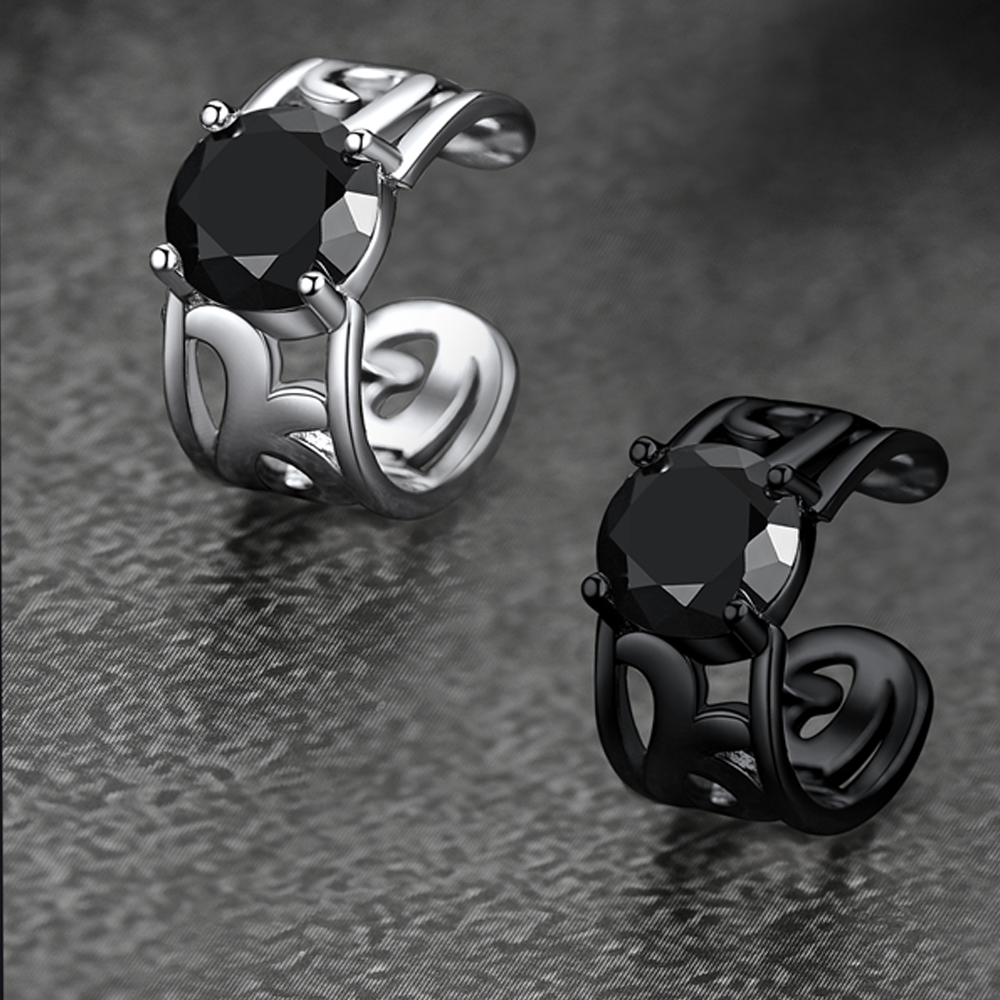 Sterling Silver Celtic Birthstone Ear Cuffs Earrings for Men Women