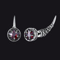 Viking Rune Fang Stud Earrings for Men – Nordic Star CZ Earrings