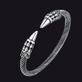 Viking Runes Skull Arm Ring Dangle Bracelet for Men