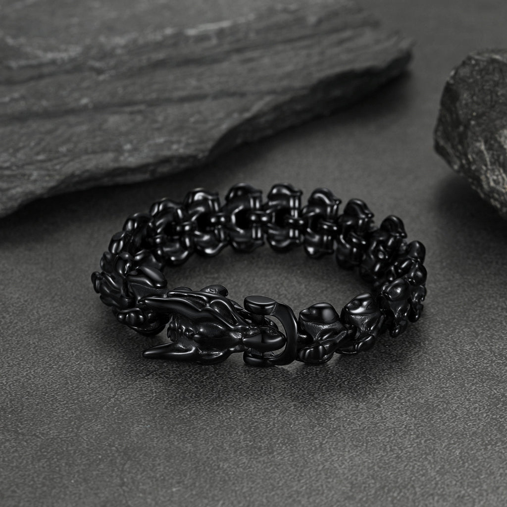 Viking Dragon Head Bracelet Stainless Punk Bracelet