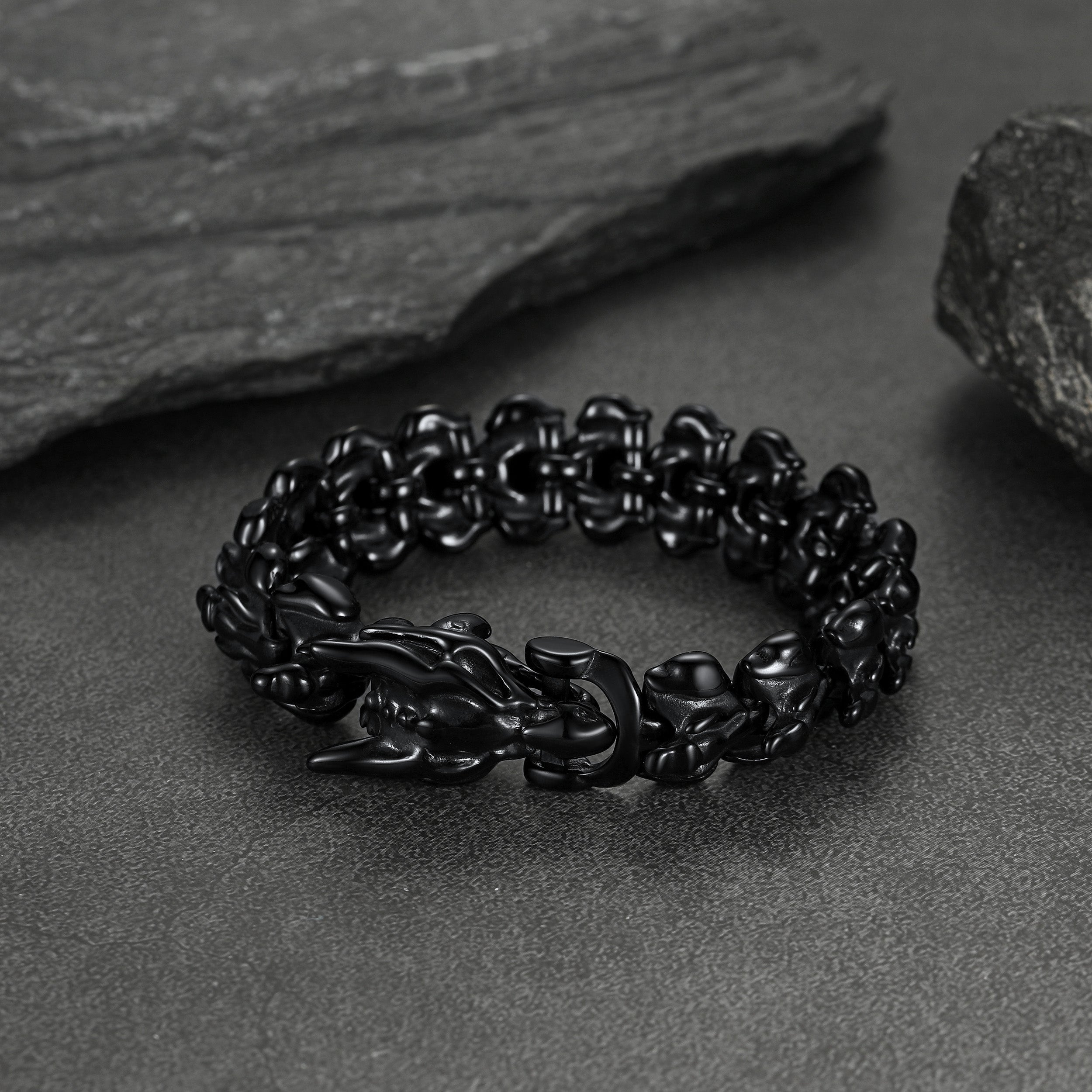 Viking Dragon Head Bracelet Stainless Punk Bracelet