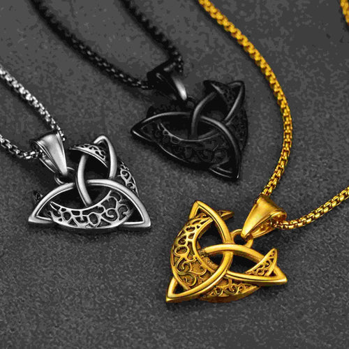 Celtic  Knot Moon Goddess Necklace For Men
