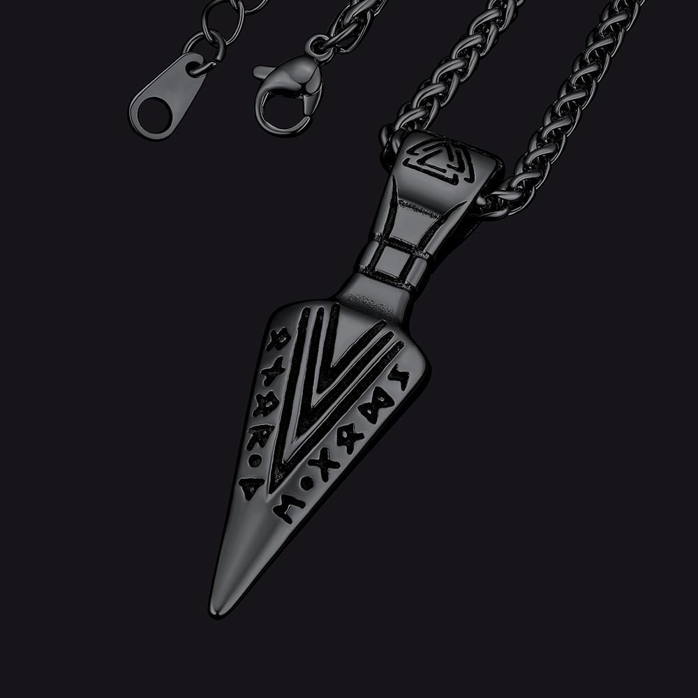 Viking Odin Gungnir Sword Necklace with Runes For Men