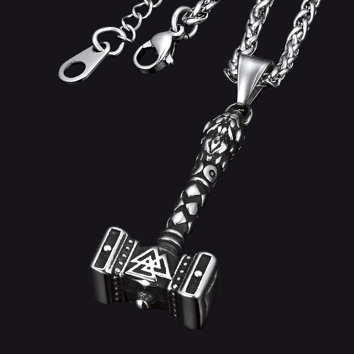 Thor's Hammer Mjolnir Necklace Viking Charm For Men