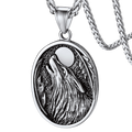 Norse Viking Wolf Pendant Necklace for Men
