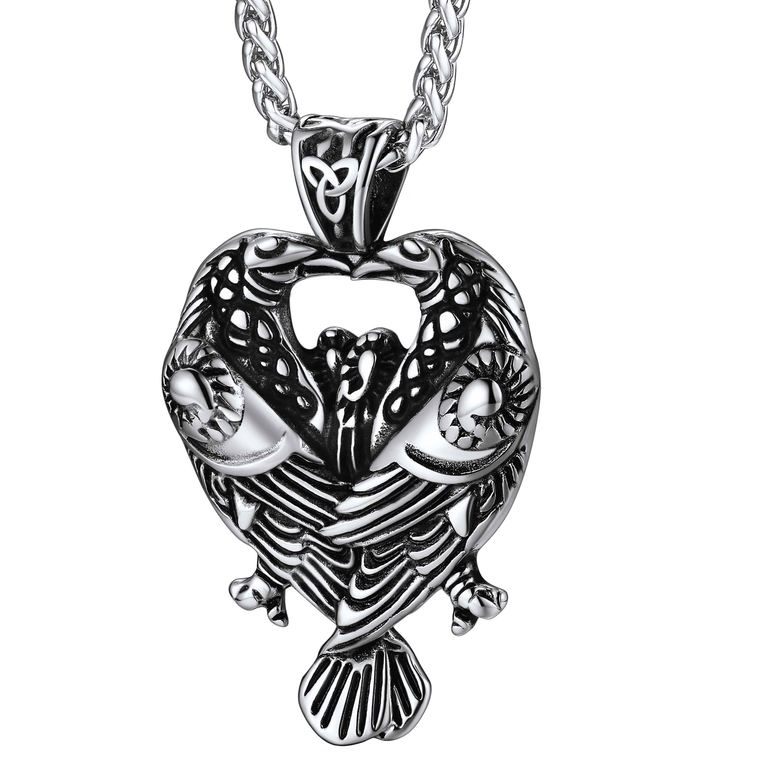 Viking Odin's Ravens Necklace Huginn and Muninn Pendant