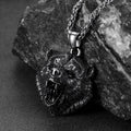 Wild Roaring Bear Head Pendant Necklace for Men