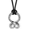 Troll Cross Pendant Leather Necklace with Viking Runes
