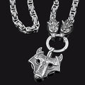 Viking Wolf Head Kings Chain & Fenrir Pendant Necklace