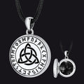 Custom Celtic Knot Photo Locket Necklace With Leather Chain for Men