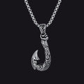Viking Fish Hook Pendant Amulet Necklace for Men