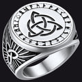 Viking Celtic Knot Signet Ring for Men